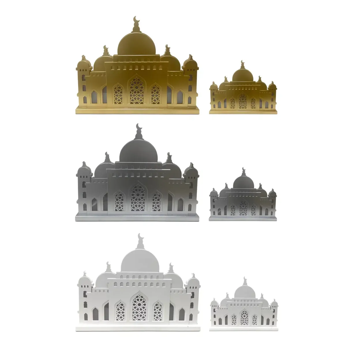 “Front Facade Mosque Wooden LED Decoration – Illuminated Ramadan Decoratives”