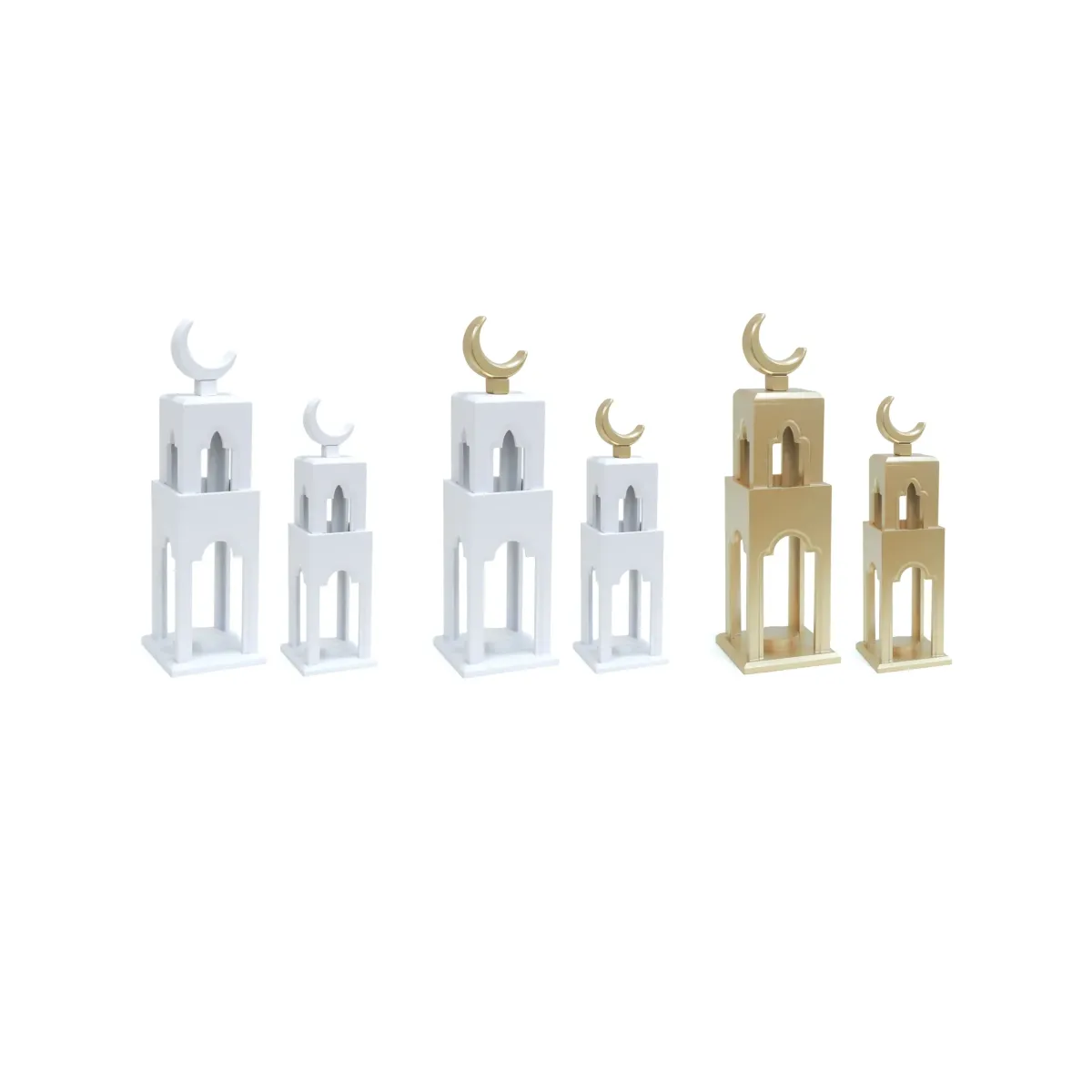 Wooden Minaret Decor Islamic Ramadan Eid Ornament