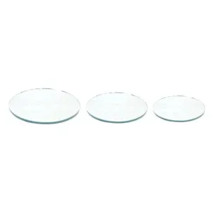 Decorative Circle Mirror Glass Centerpiece Plate