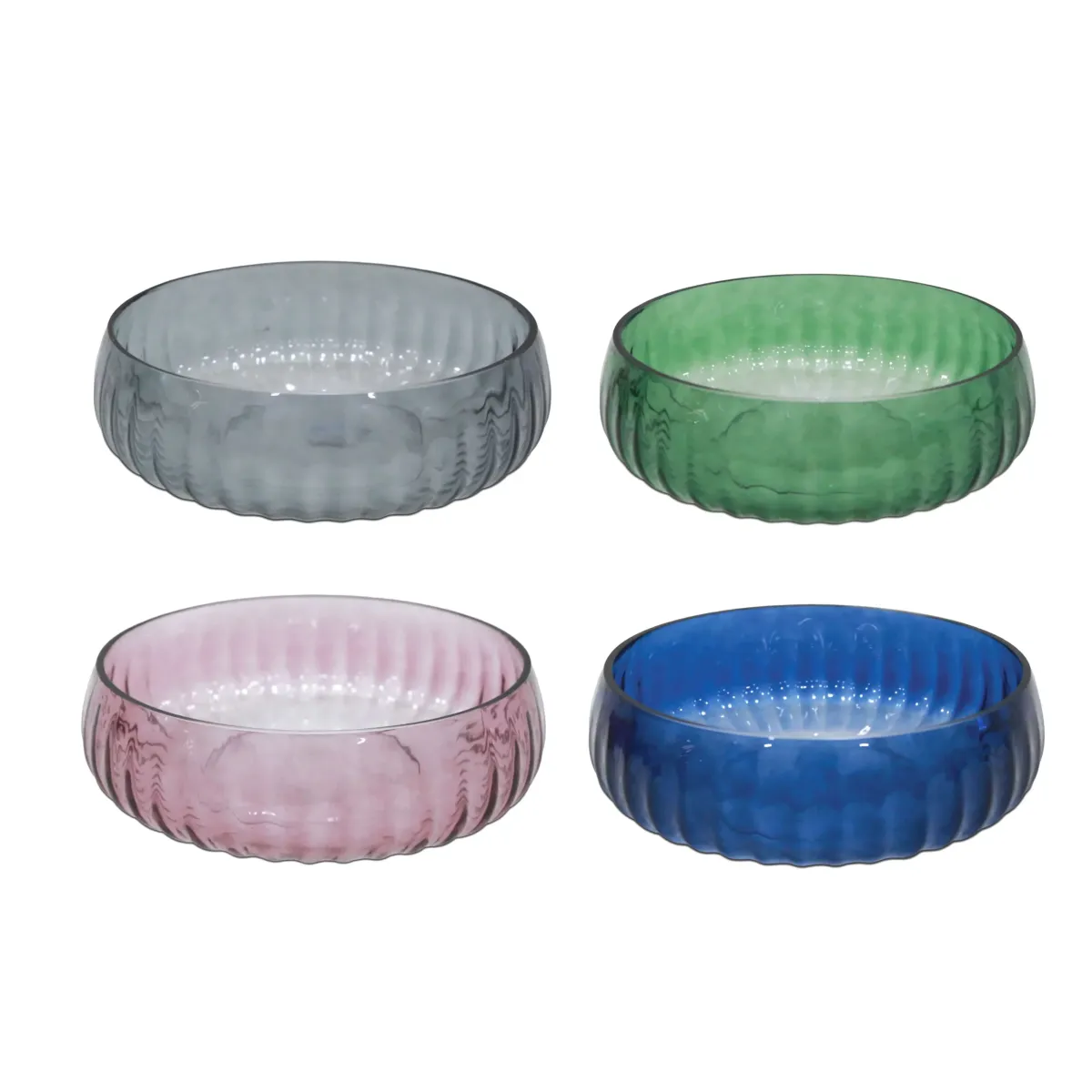 Vertical Striped Glass Bowl