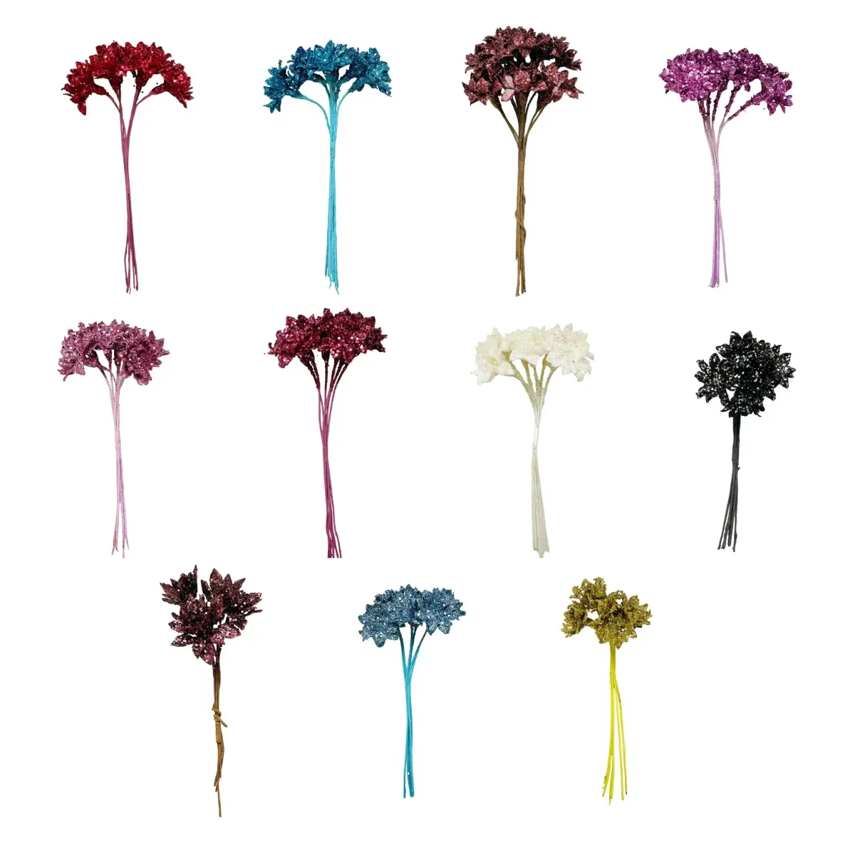 Glittered Small Flower Decorative Motif