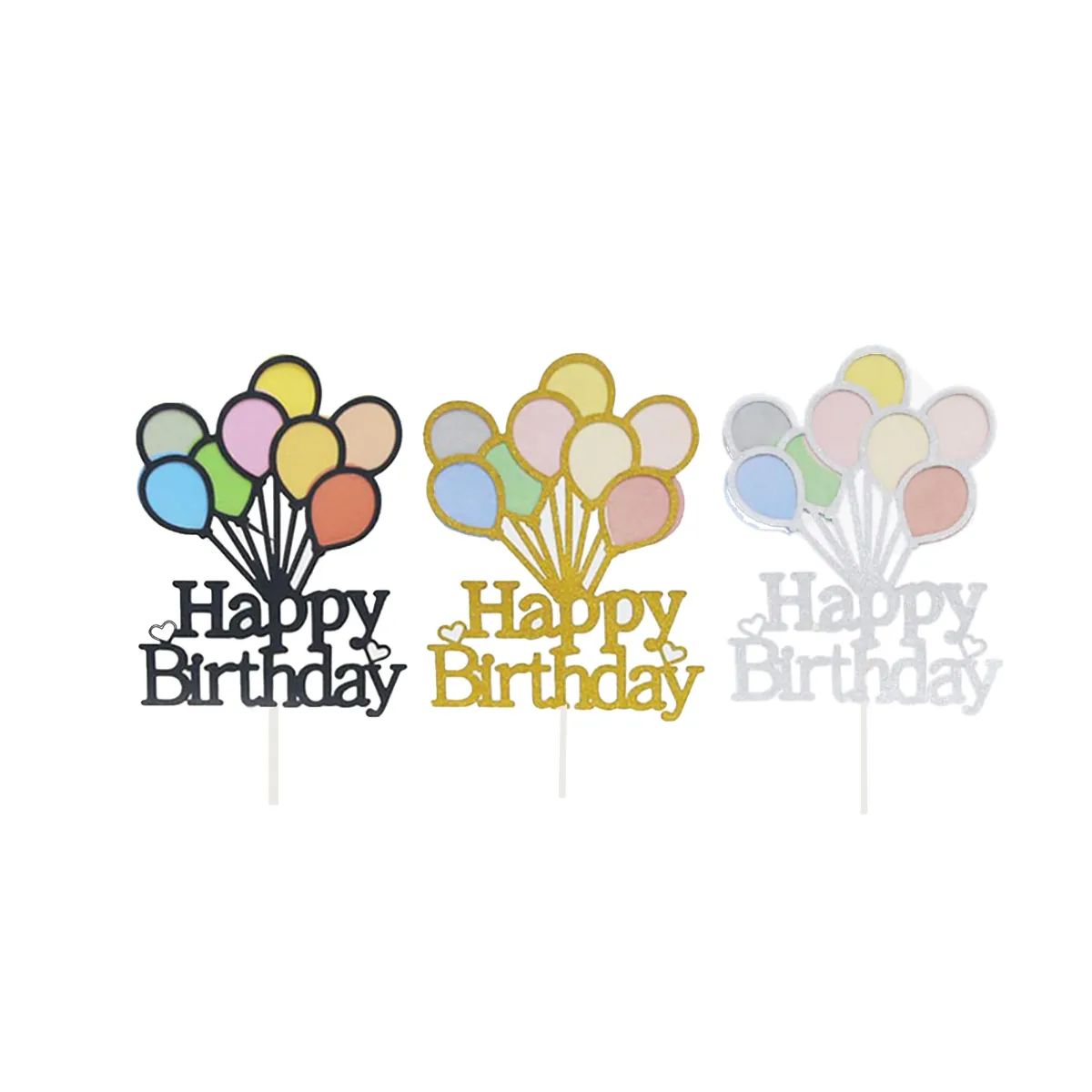 “Happy Birthday” Balloons Paper Cake Topper – Float Your Wishes!