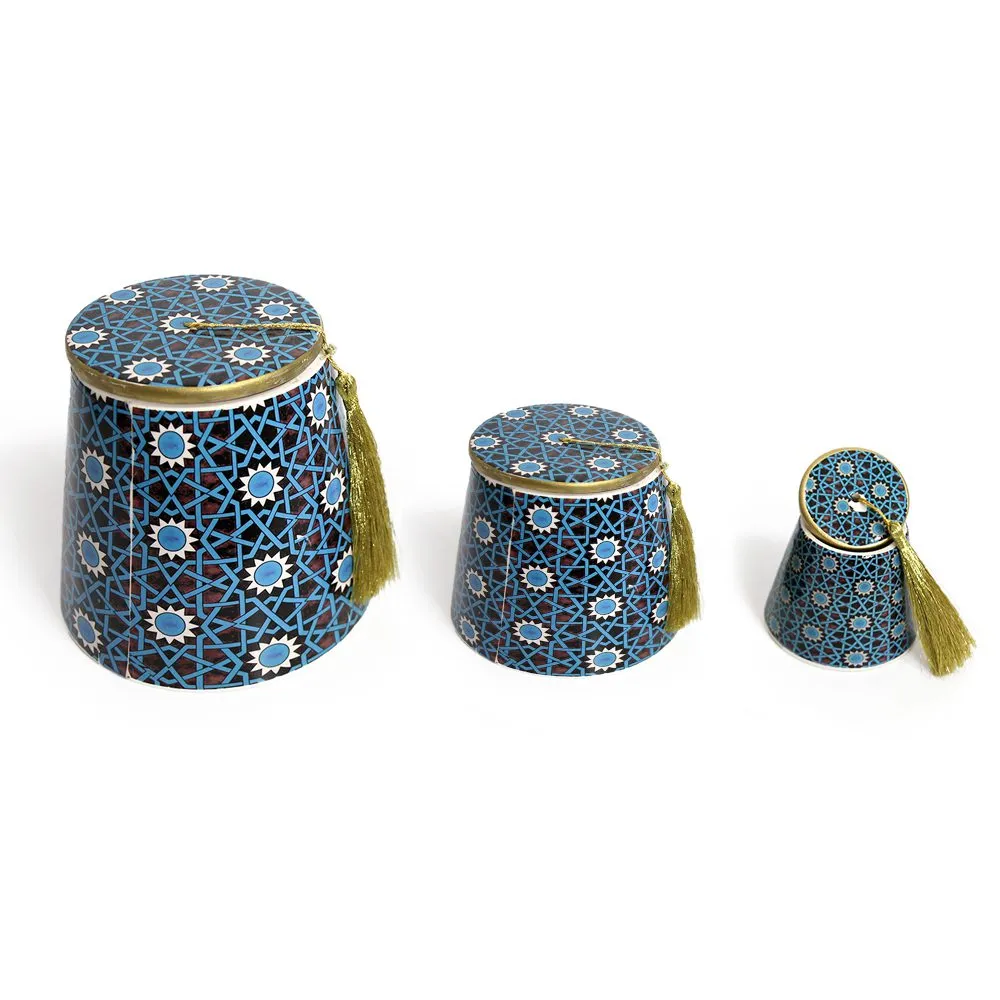 Pasha Tarboosh Shape Ceramic Canister for Ramadan and Cultural Decoratives