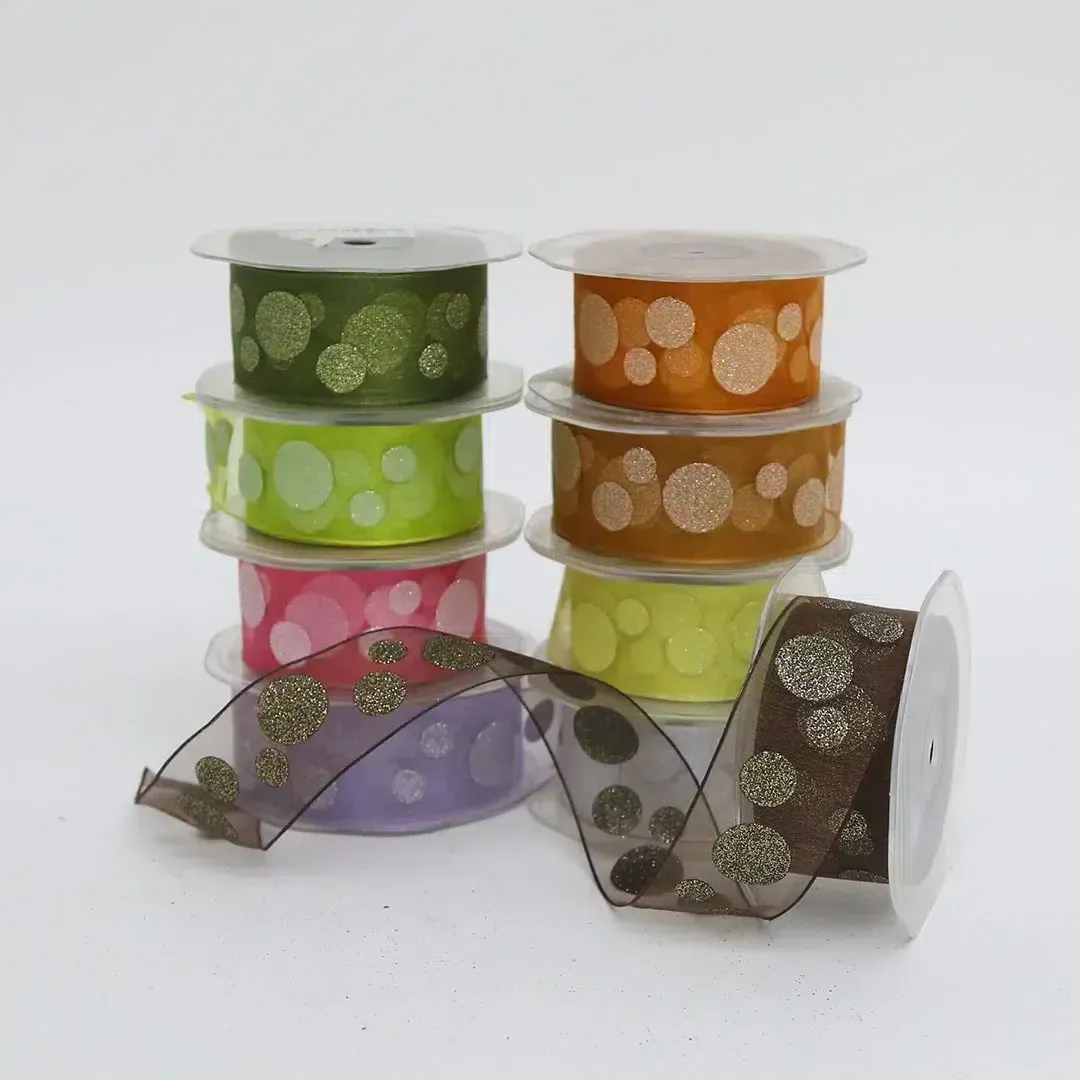 Glitter Dots Organza Ribbon