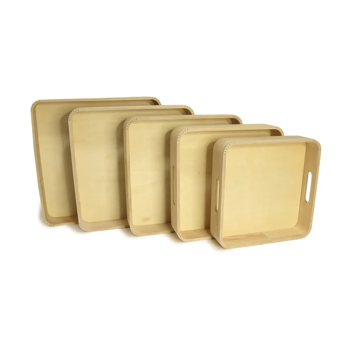 Rectangle Bullnose Edged  Plain Wooden Tray