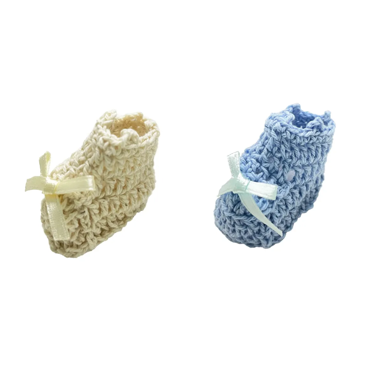 Mini Satin Ribbon Tie Shoes Crochet – Decorative Baby Booties