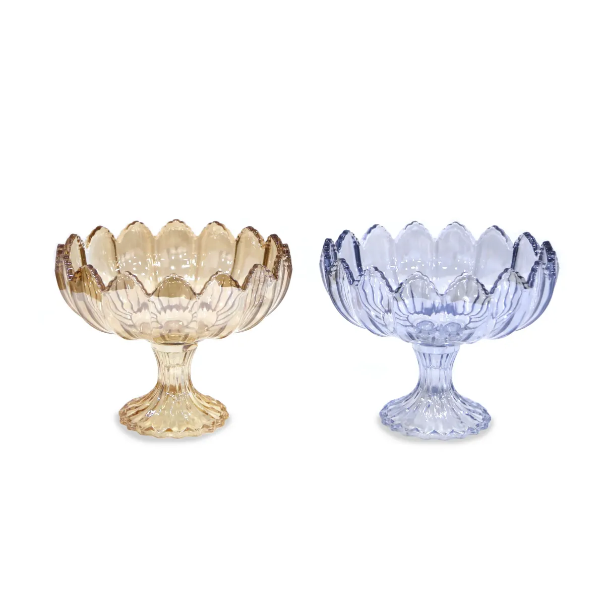 Glass Fruit Bowl W/Base