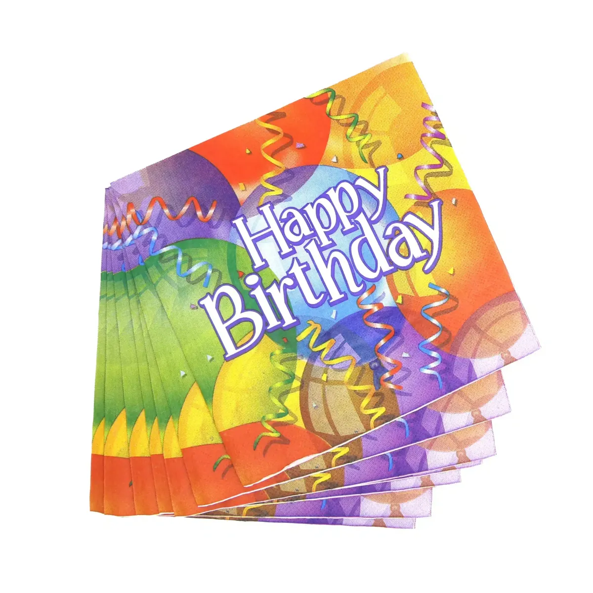 “Happy Birthday” Colored Designed Napkin – Brighten Your Party Decor!