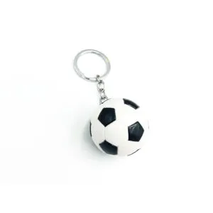 Charming Football Key Chain with Silver Ring for Sports Fans