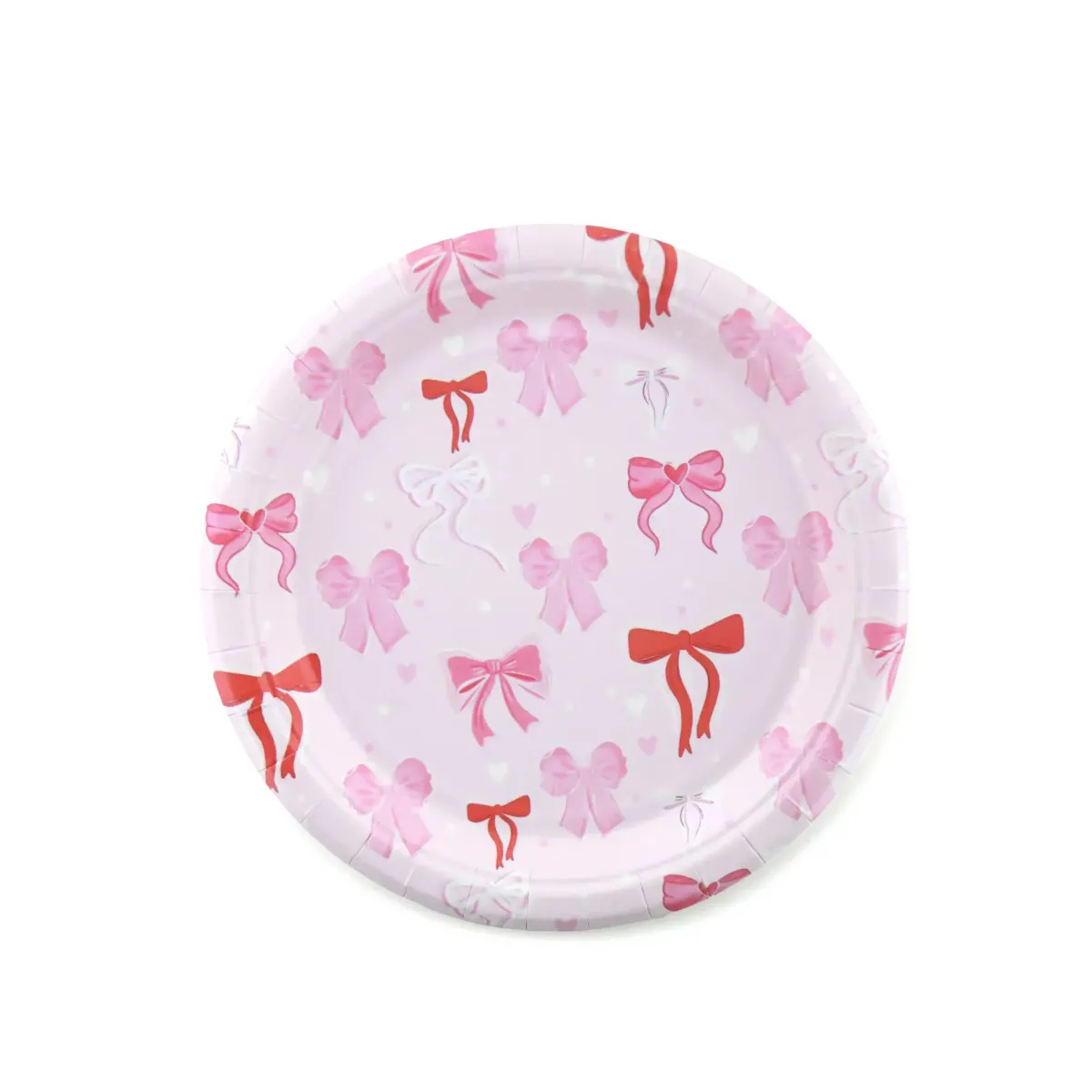 Ribbon Pattern Paper Plates Elegant Party Tableware