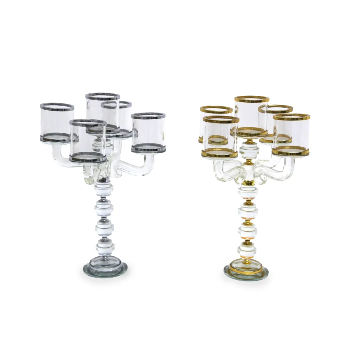 Trimmed Crystal Candle Holder