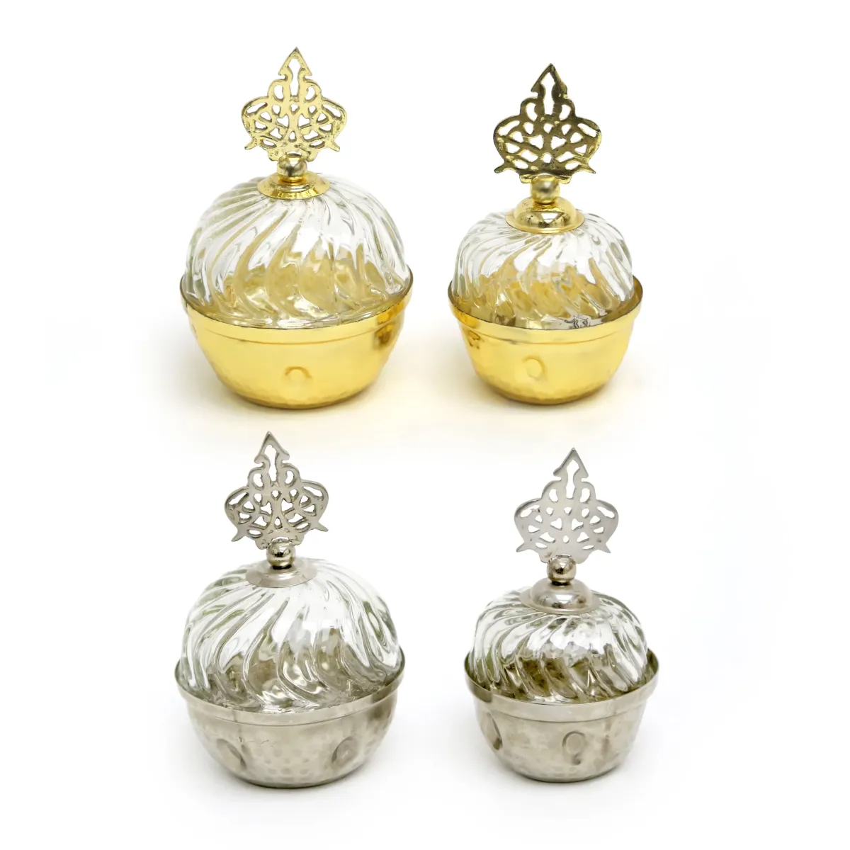 Opulent Accents: Metallic Glass Dome Decorations for Ramadan Festivities