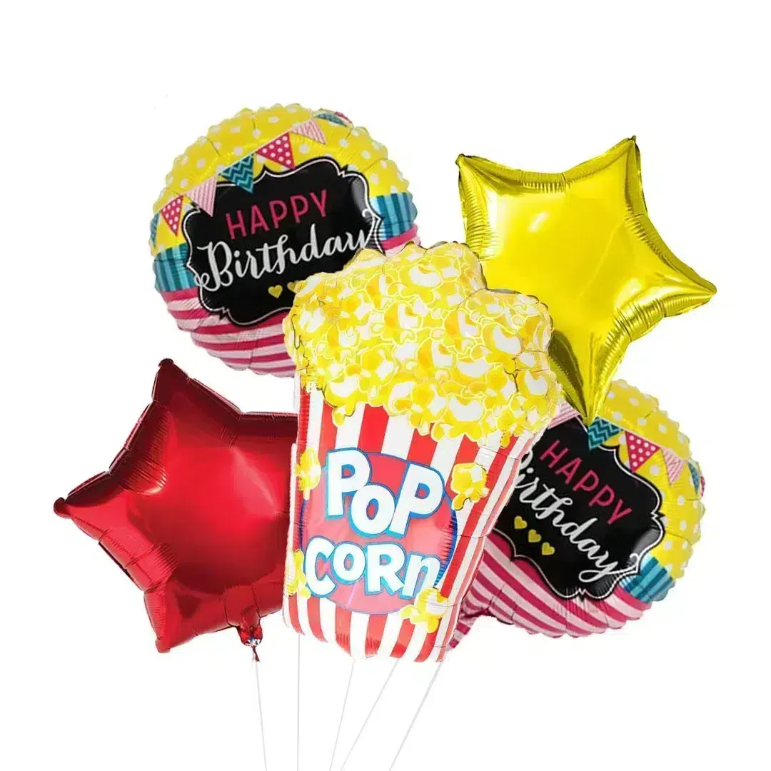 Pop Corn Birthday Helium Collection – Lights, Camera, Celebration!