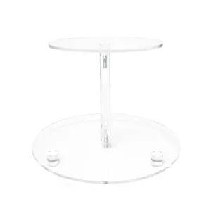 Round Plexi Cookies Stand 27cm Tall, 2-Tier Design