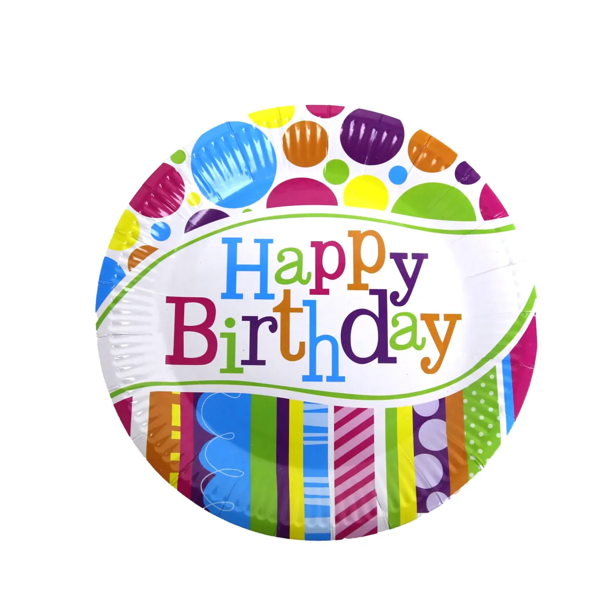 Happy Birthday Shapes Plate – Colorful Party Fun