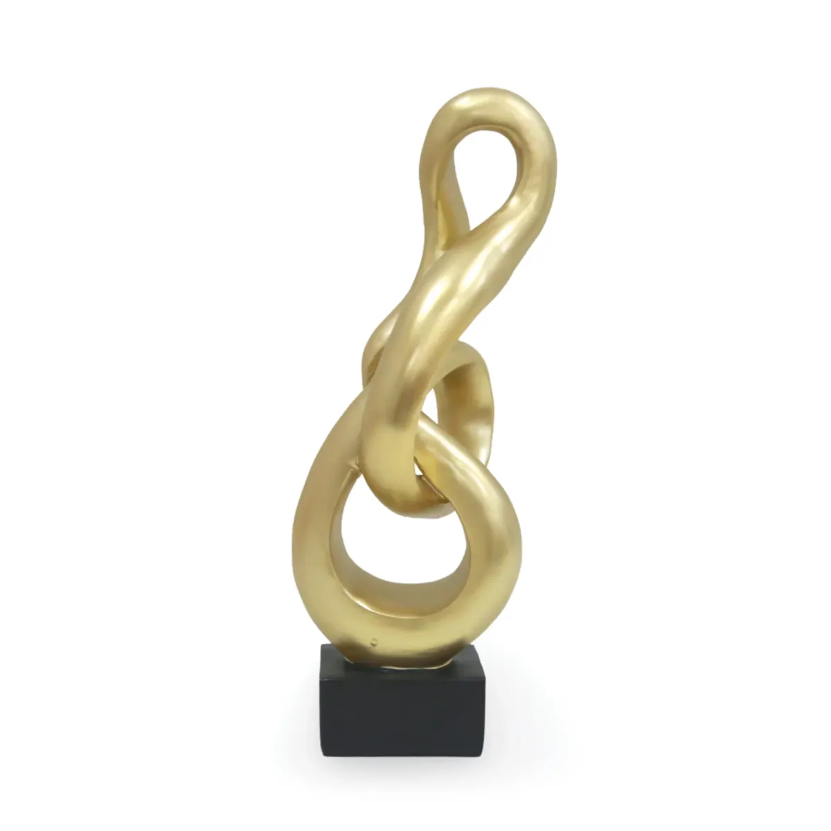 Abstract Matt Gold Resin Sculpture