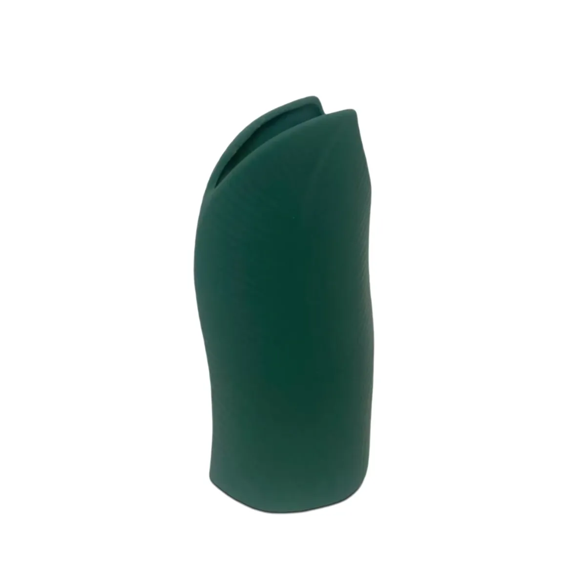Forest Green Leaf Design Tall Ceramic Vase 25.5 cm