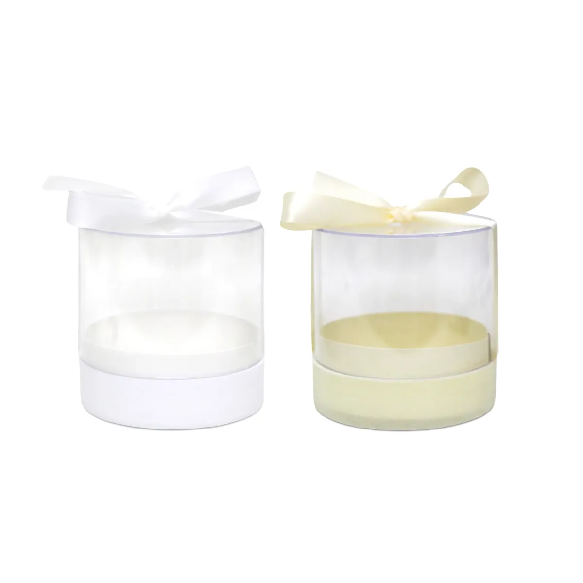 Round Acrylic Cover Velvet Base & Ribbon Box