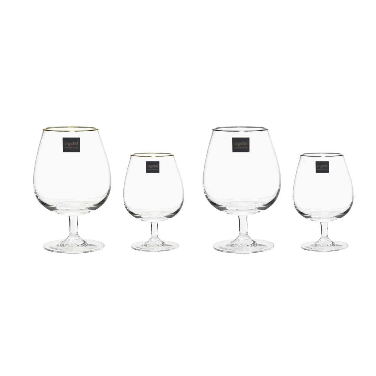 Rimmed Crystal Cups Set of 6 – Elegant Glass Tea Cups