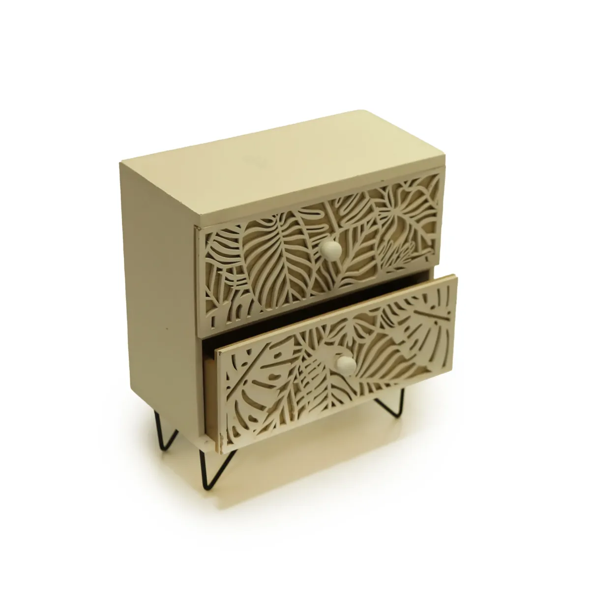 Leaves Design 2 Drawers Footed Closet