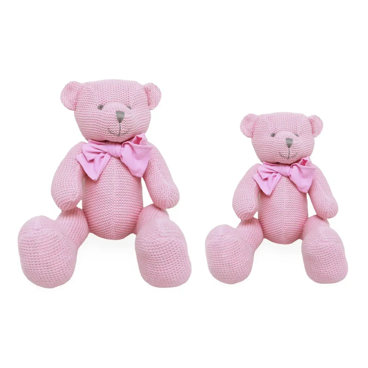 Bow Tied Pink Knit Bear