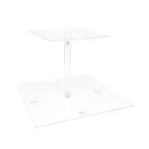 Square Plexi Cookies Stand 27cm Tall, 2-Tier Design