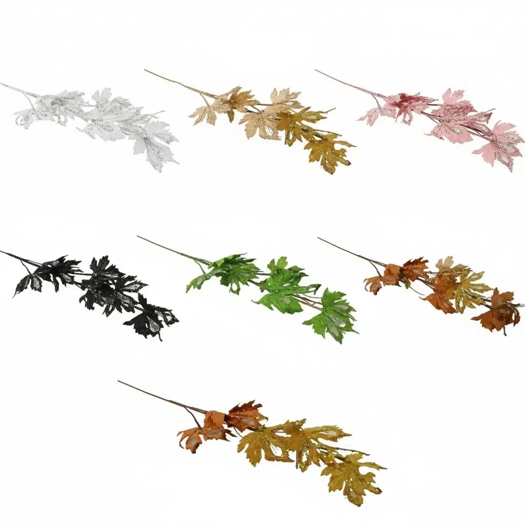Glitter Maple Leaf Branch