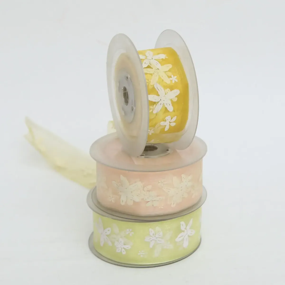 Printed Flower Organza Ribbon