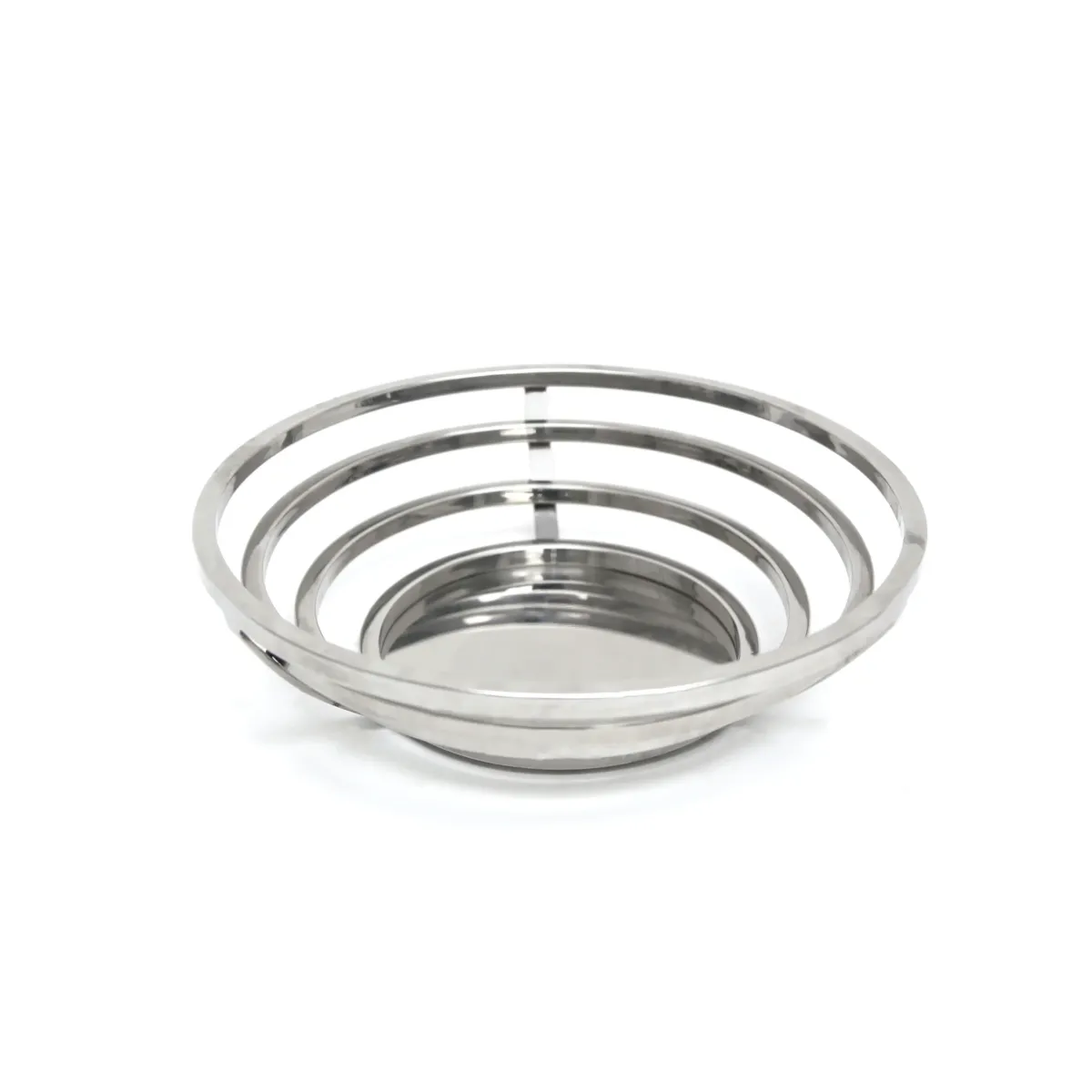 3 Lines Silver Round Stainless Steel Plater