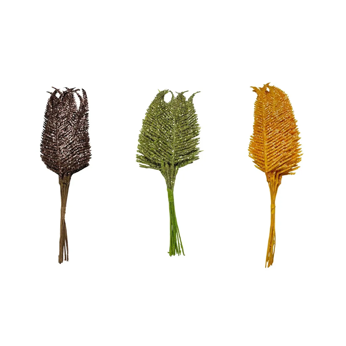 Glitter Fern Leaf Bundle Decorative Foliage