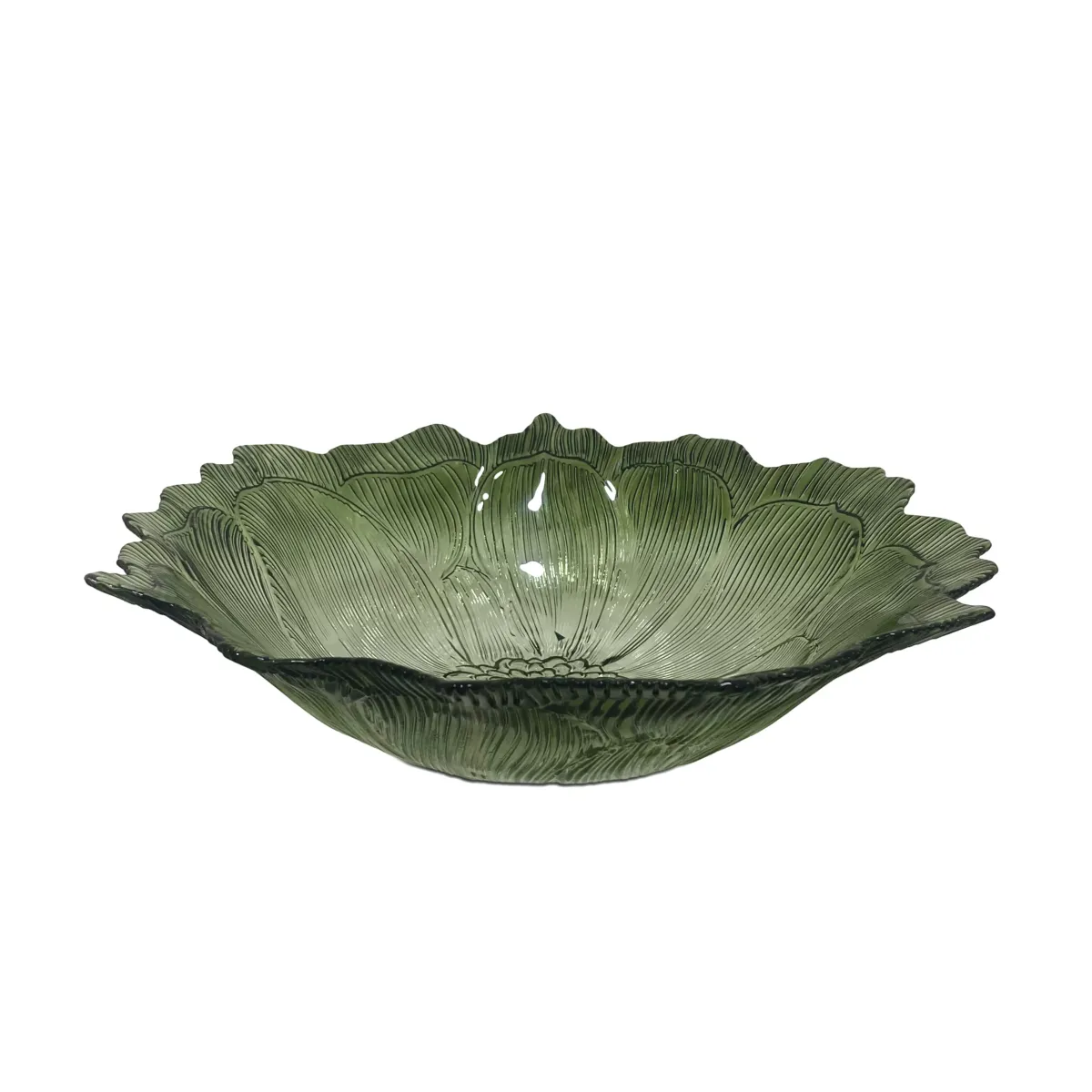 Transparent Green Flora Bowl – Nature-Inspired Accent