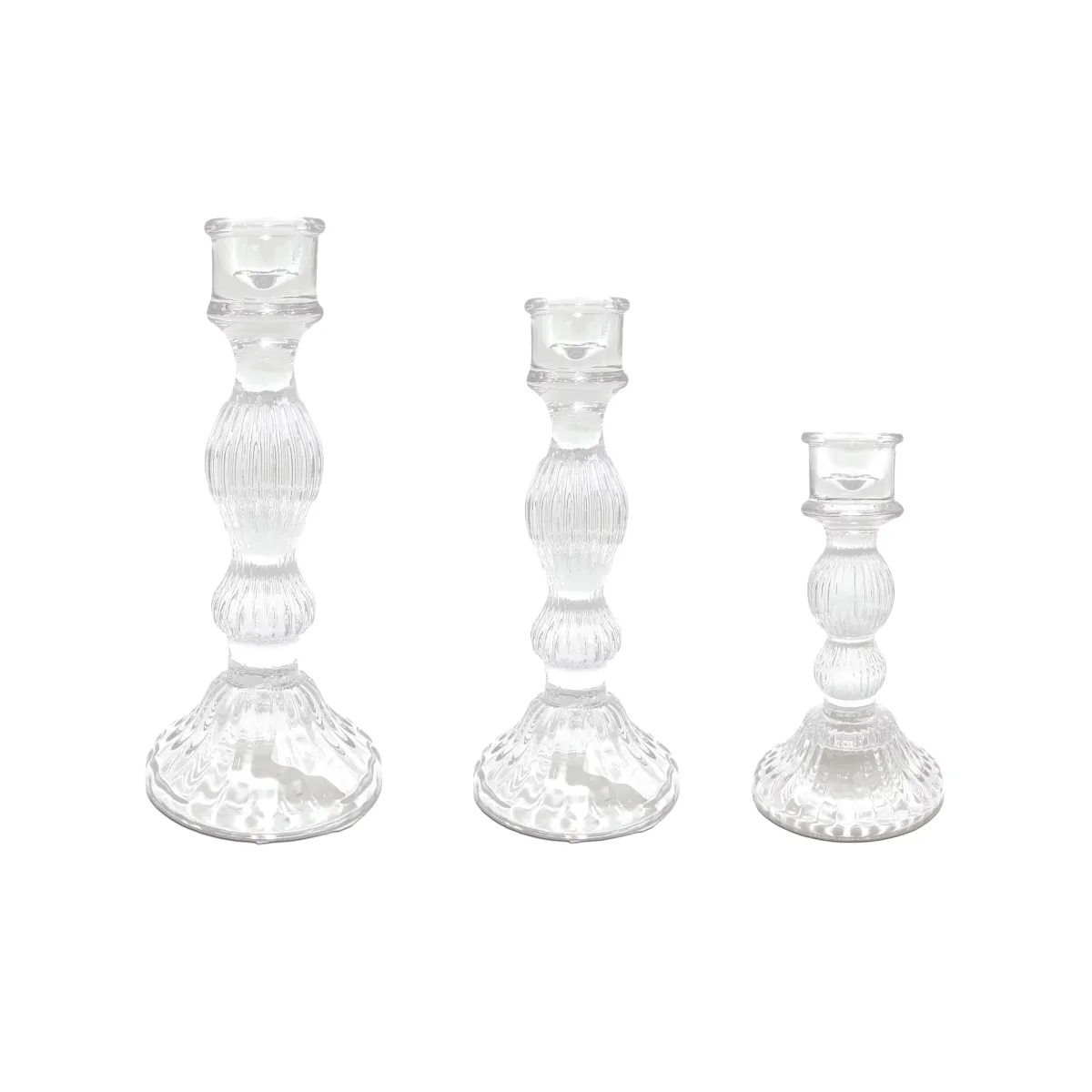 Clear Glass Taper Candle Holder