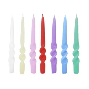 Twisted Colored Taper Scented Candles 23cm 2 Piece Pack