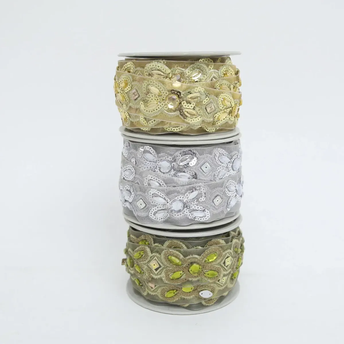 Beaded Pattern Design Voile Ribbon