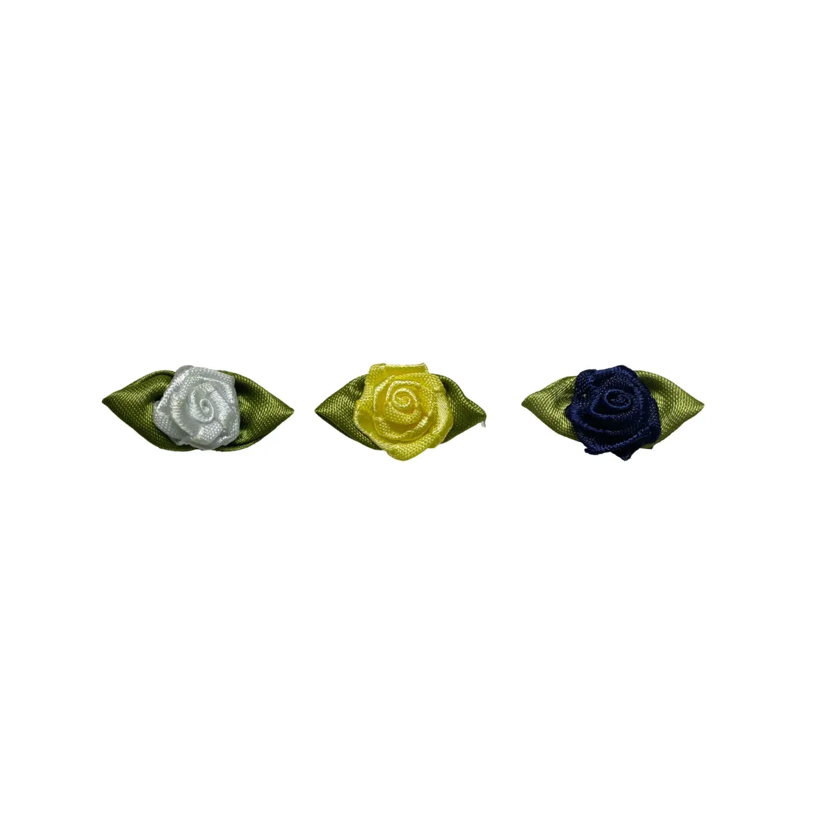 Satin Rose Bud Motif Decorative Floral Embellishment