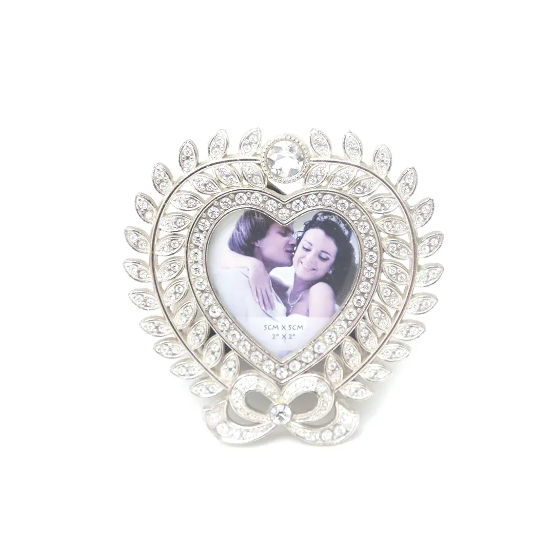 Heart Shape Full Strassed Frame With Bowknot