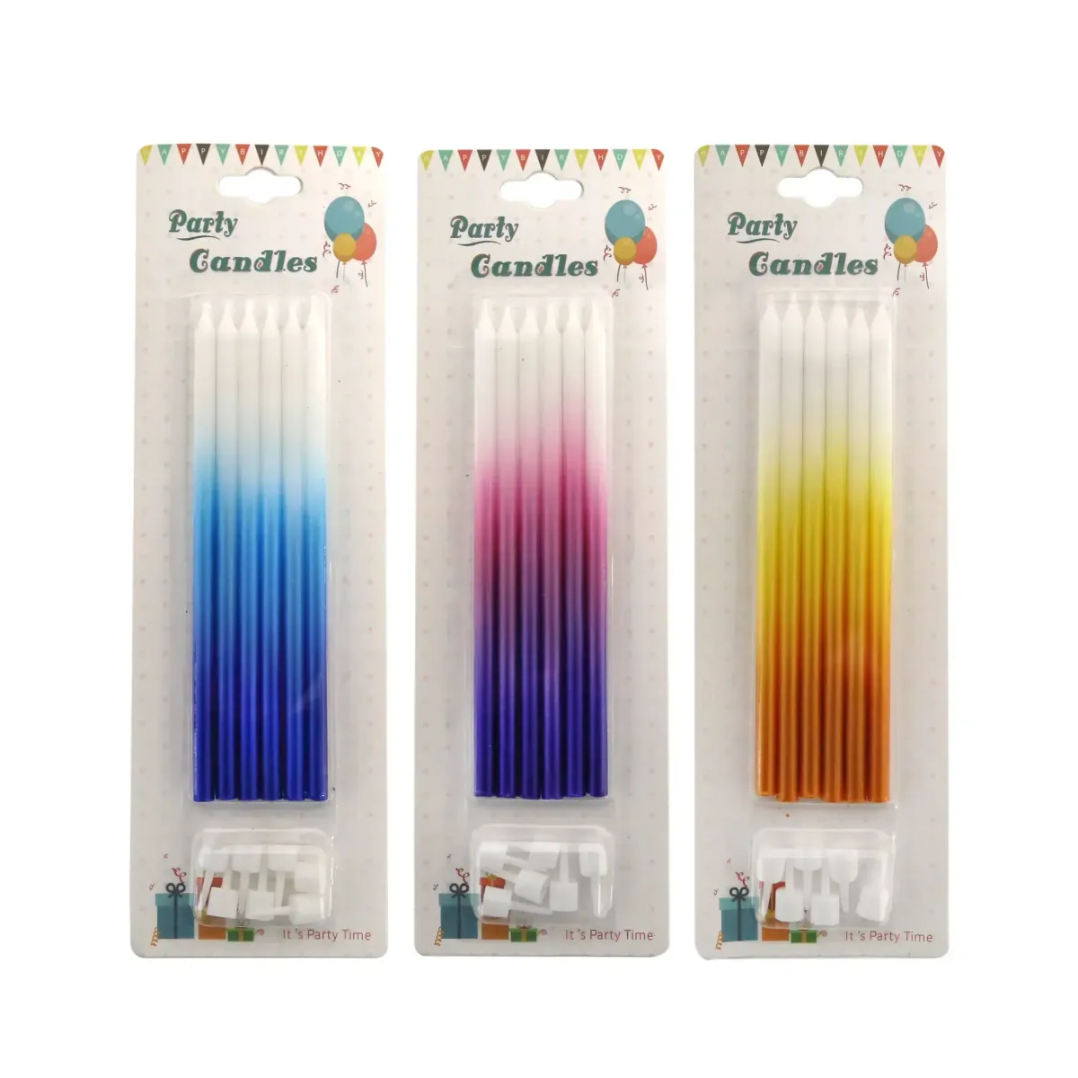 Tall Gradient Candle with Pillars – Add Chic Style and Height to Your Cake!