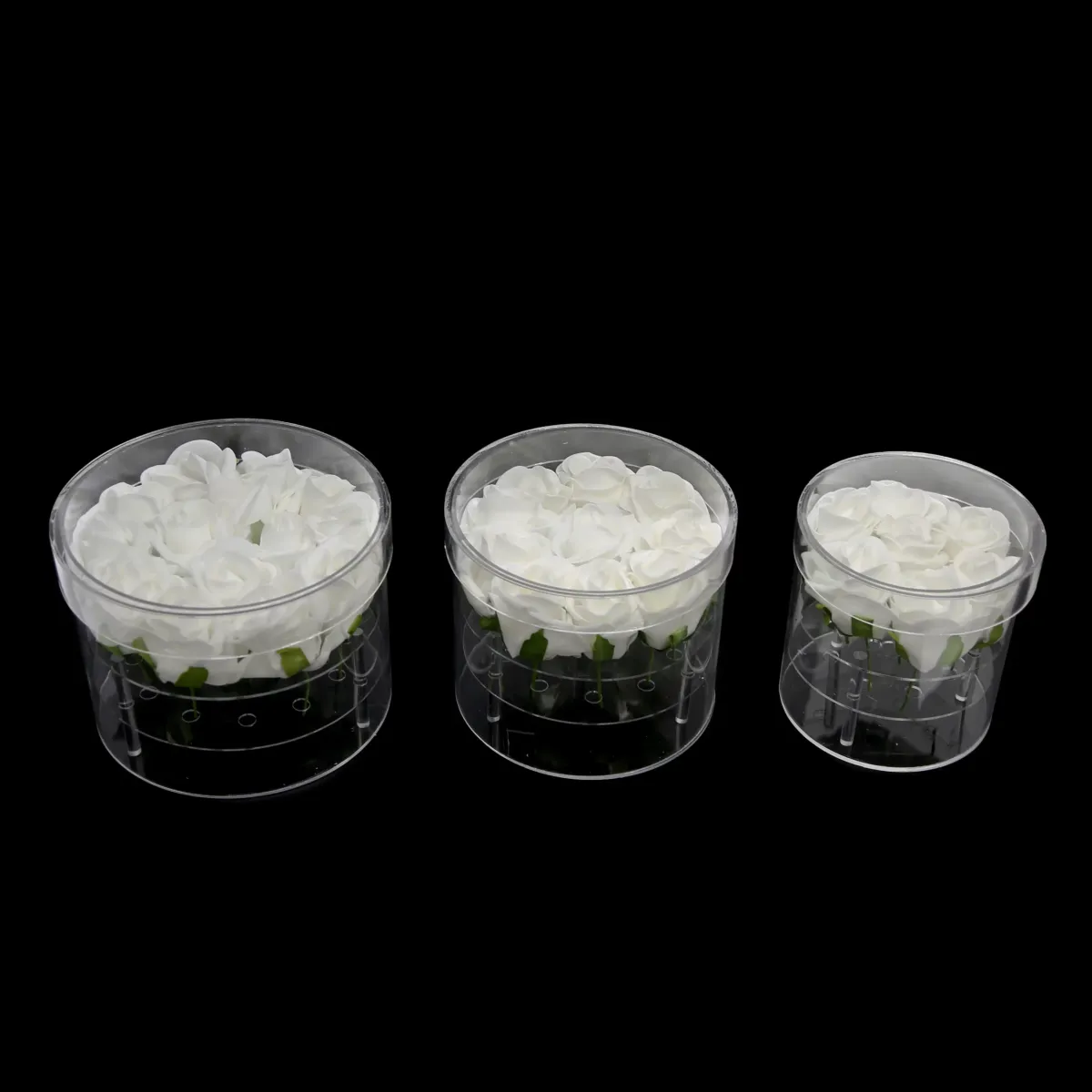 Cylinder Flower Holder With Cover Plexi Box