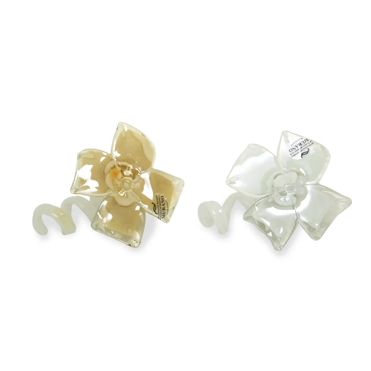 White Spiral Quadrifoliate Murano