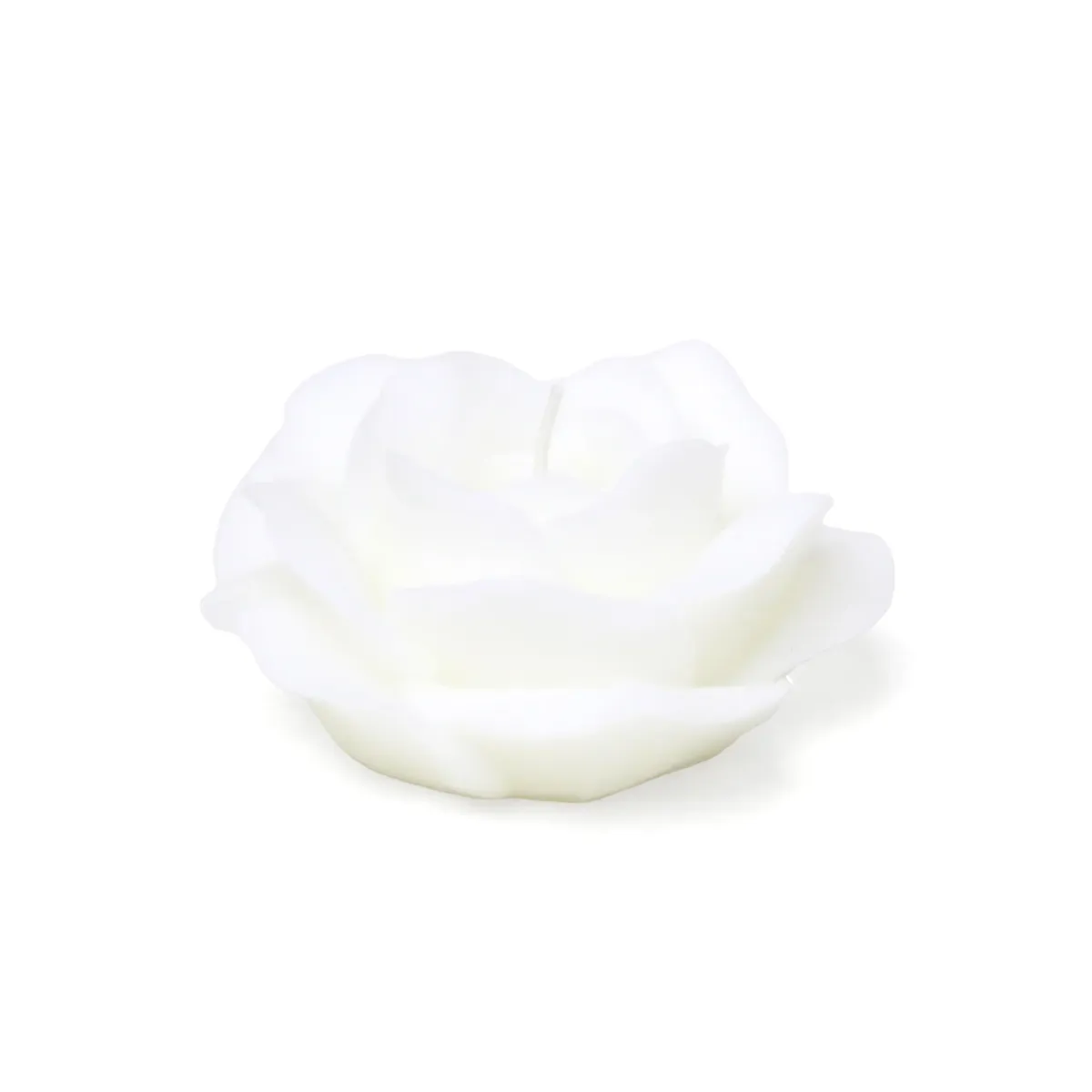 White Handmade Rose Shaped Scented Candle