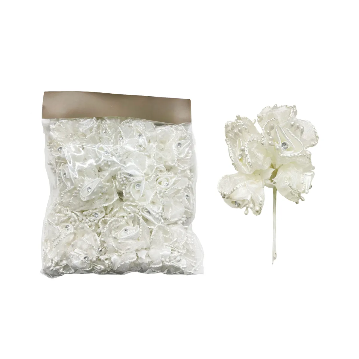 Ivory Satin Rose Pick