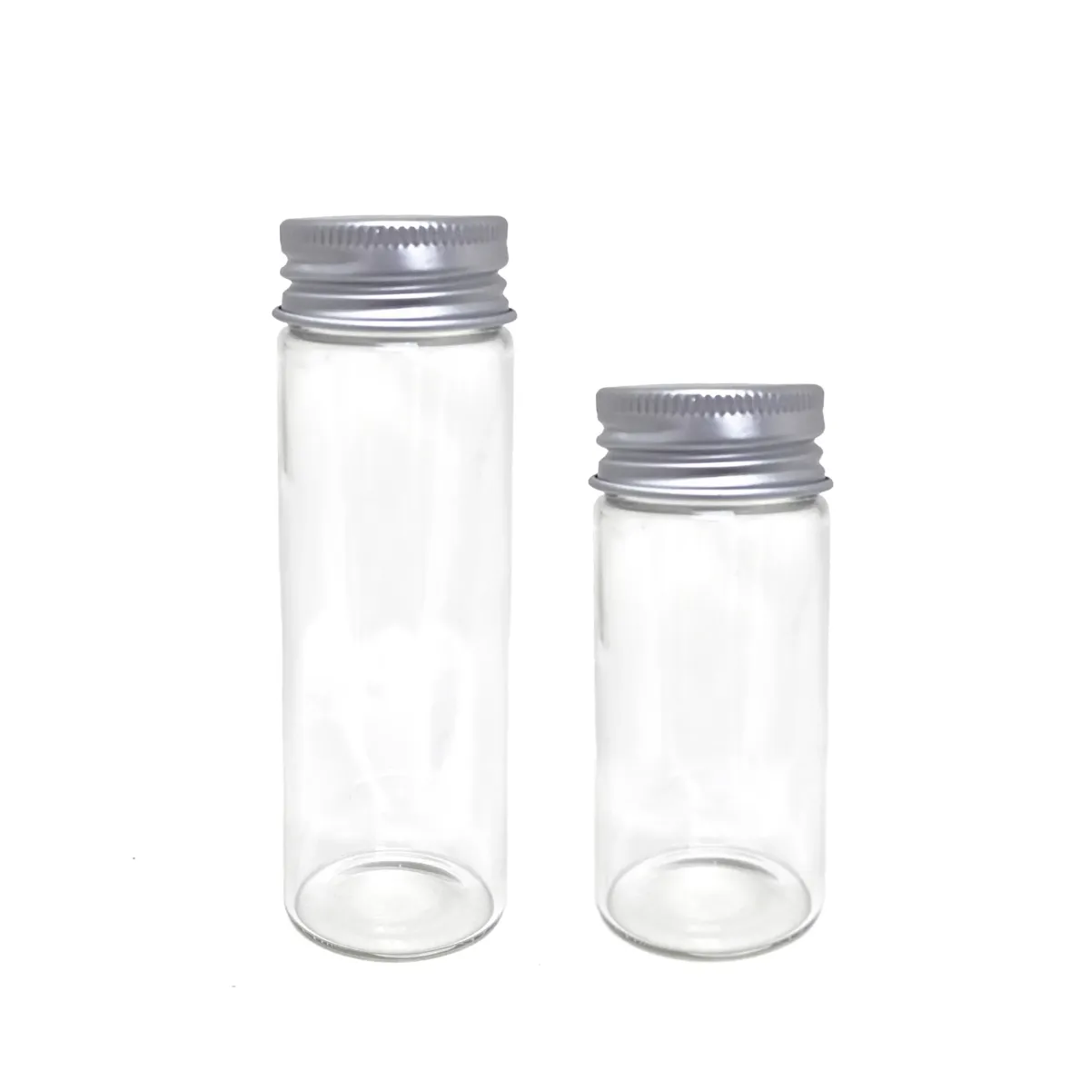 Silver Covered Mini Glass Jar