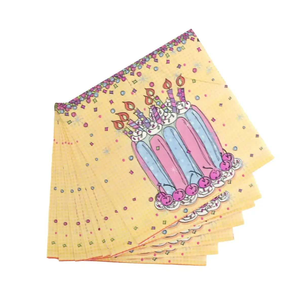 Cake Candles Designed Napkin – Light Up Your Party Decor!