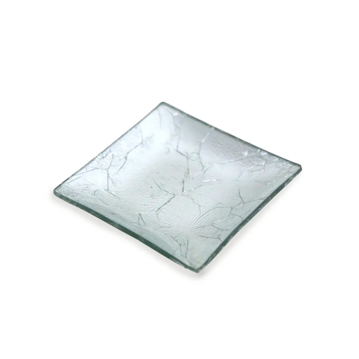 Square Silver Glass Plate