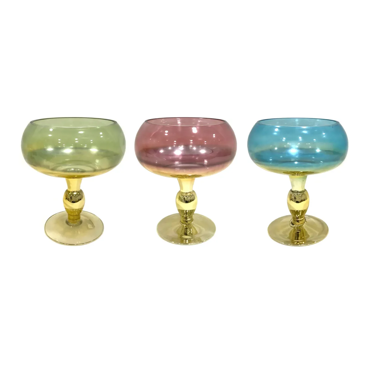Golden Footed Glass Bowl