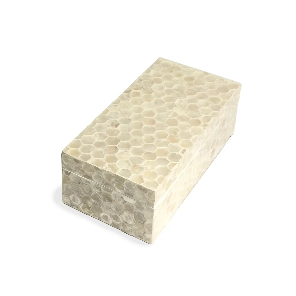 Box with Hexagon Capiz Shell – Organize with Iridescent Elegance!