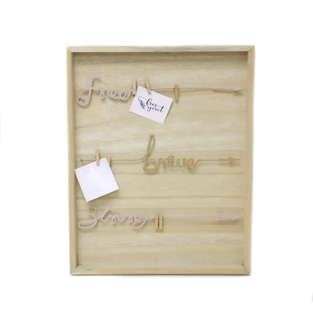 “Free Brave Strong” Wooden Frame Decoration