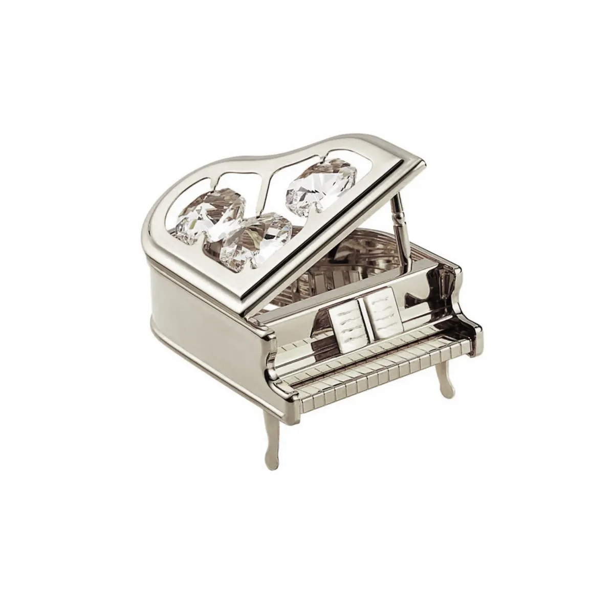 Silver Plated Piano Crystal Souvenir