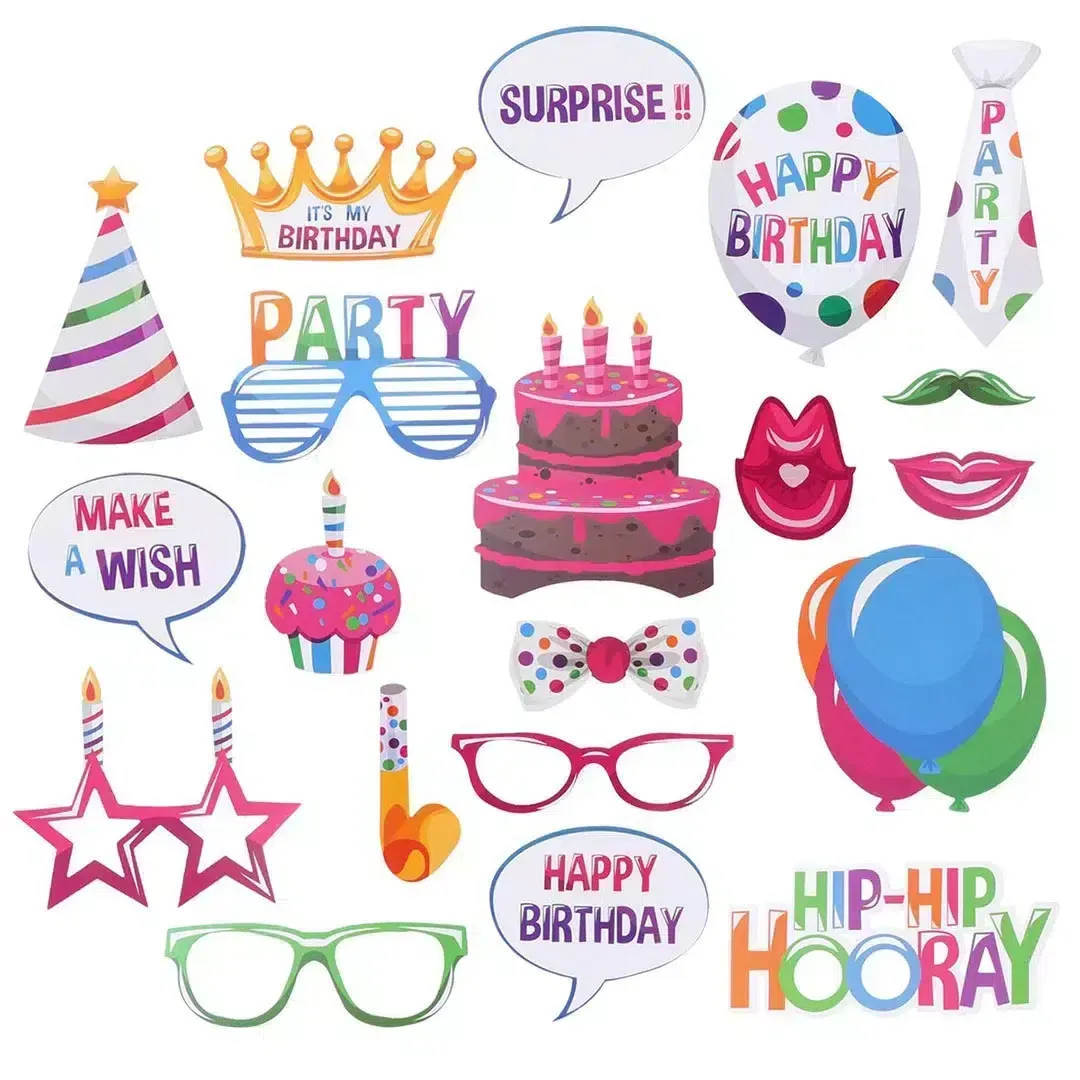 Colored “Happy Birthday” Props on Sticks – Brighten Your Party Photos!