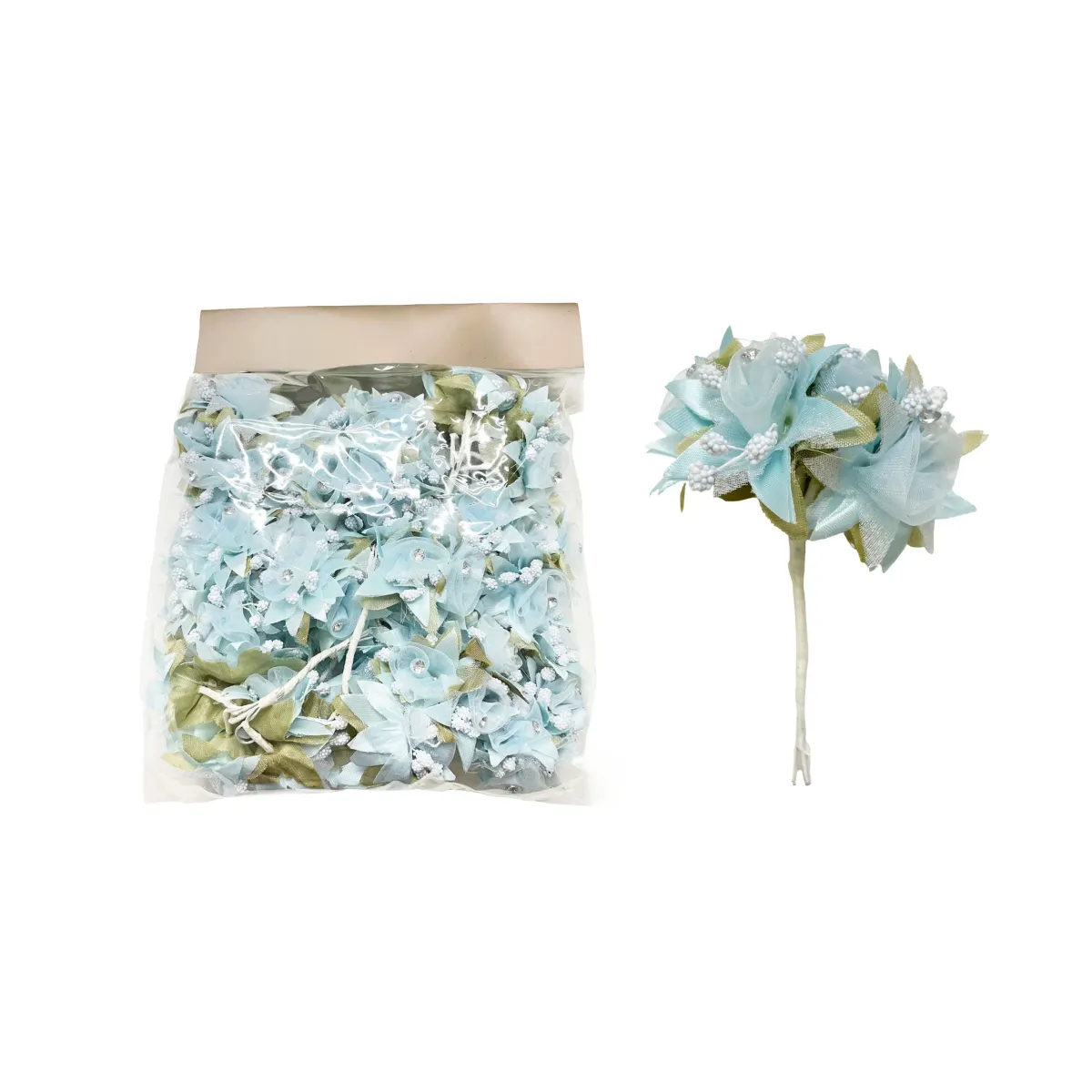 Organza & Soft Satin Flower Motif